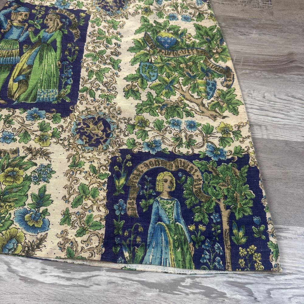 Vintage Cream, Blue & Green Printed Midi Dress - Picture 3 of 8